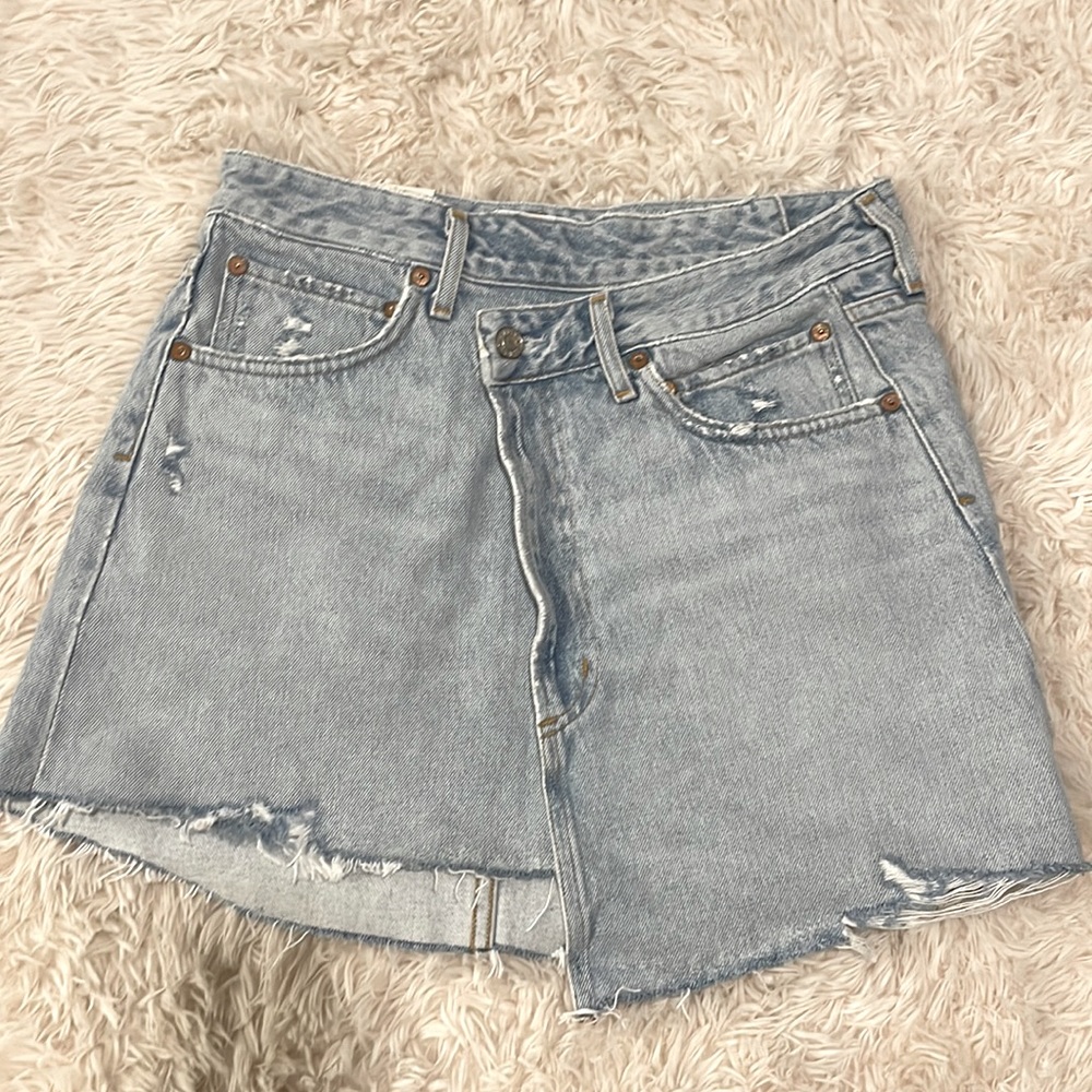 Never been worn Agolde asymmetrical mini skirt